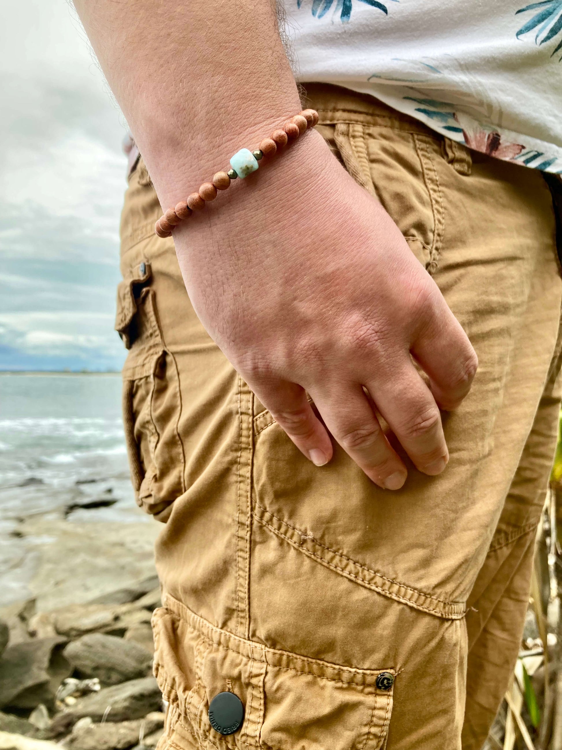 Big Kahuna - Larimar Men's Bracelet model 2