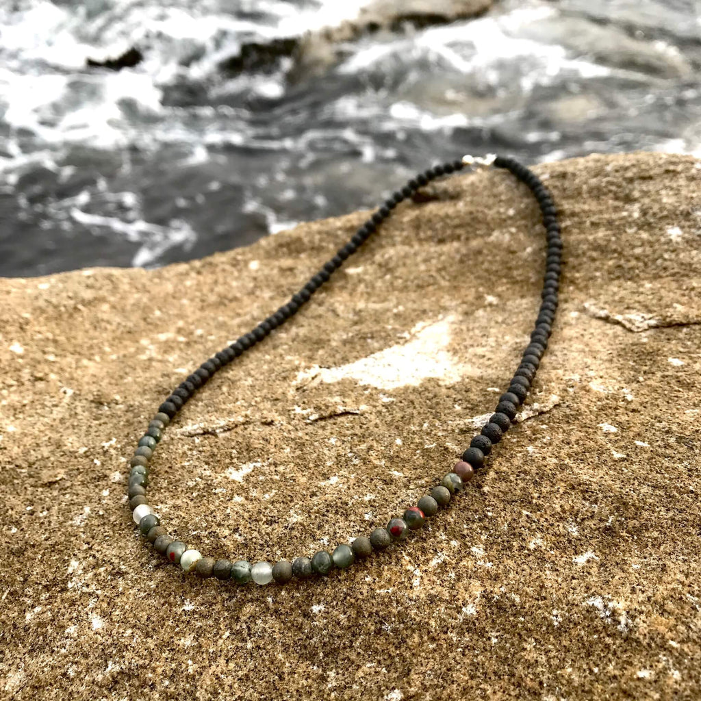 Empowerment For Men Strength and Courage lava stone Necklace