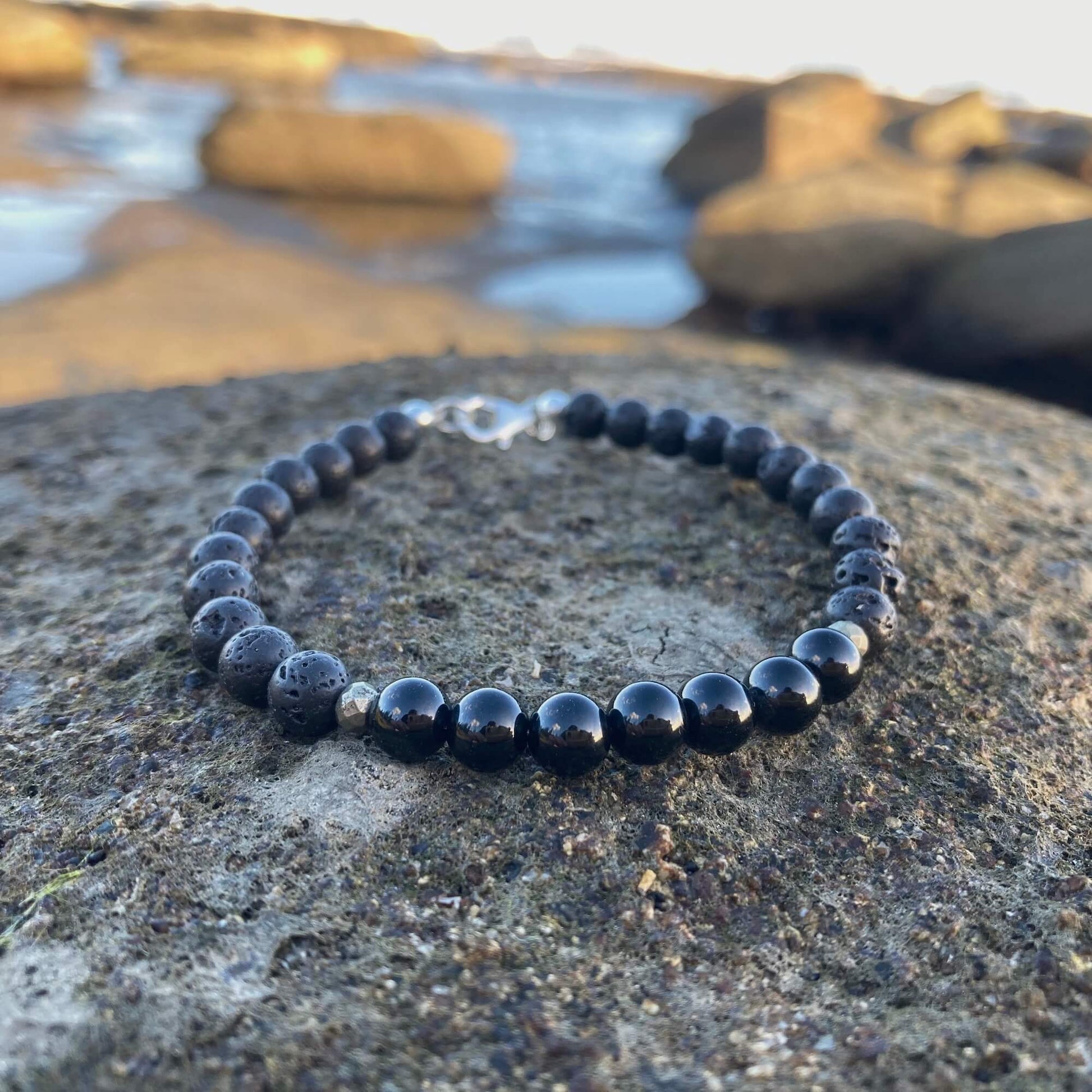 Mens Black Tourmaline Bracelet for empowerment