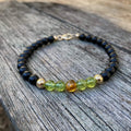 The Renewer — Mexican Chiapas Amber, Peridot & Black Onyx Men's Bracelet