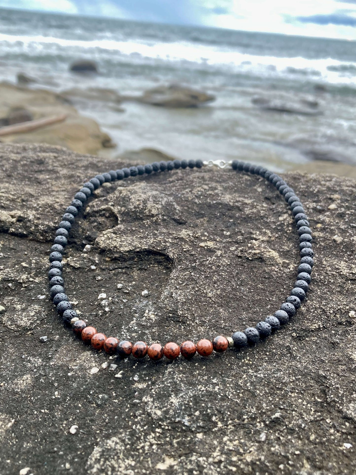 Self-Acceptance - Red Obsidian Men's Necklace