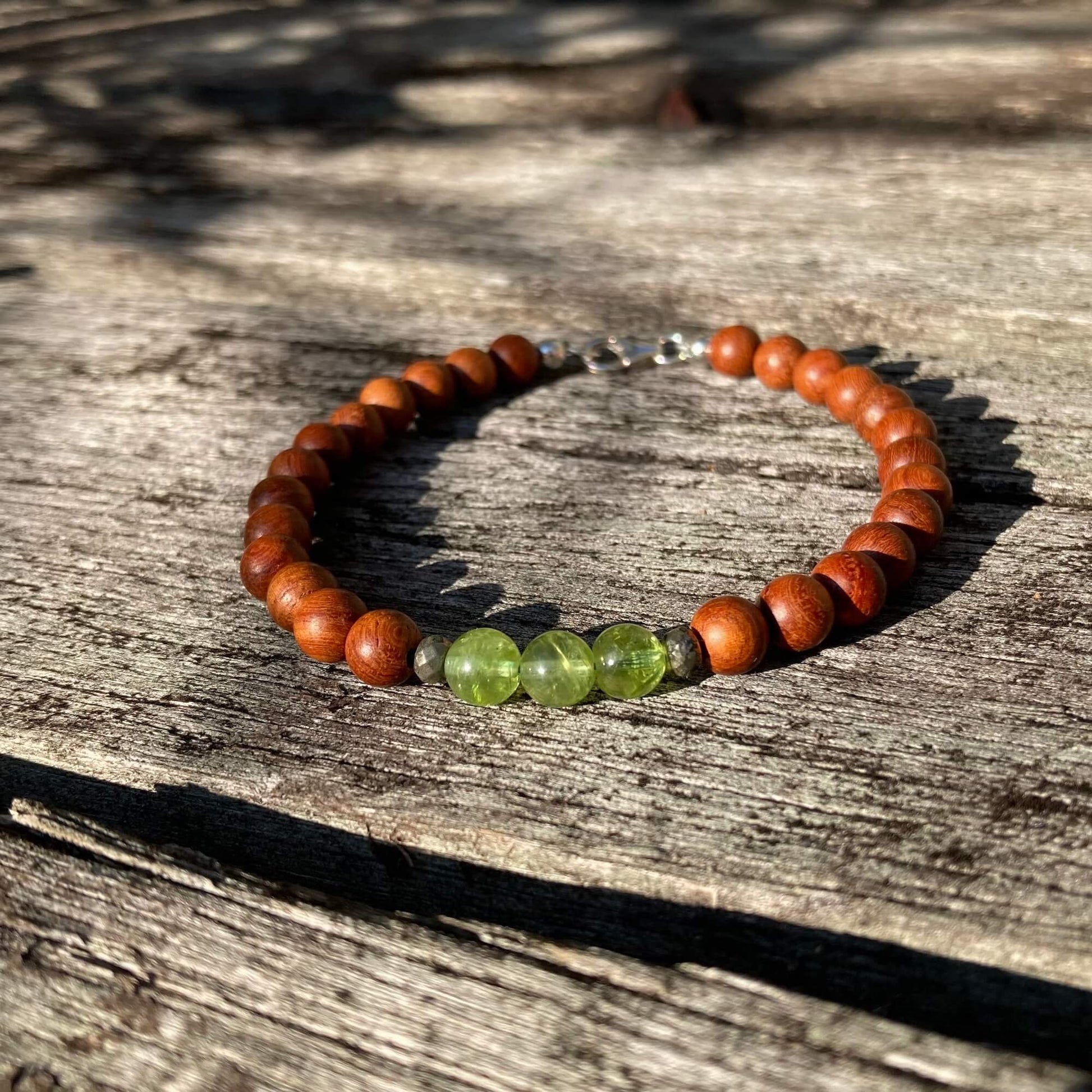 Mens Peridot crystal Bracelet.