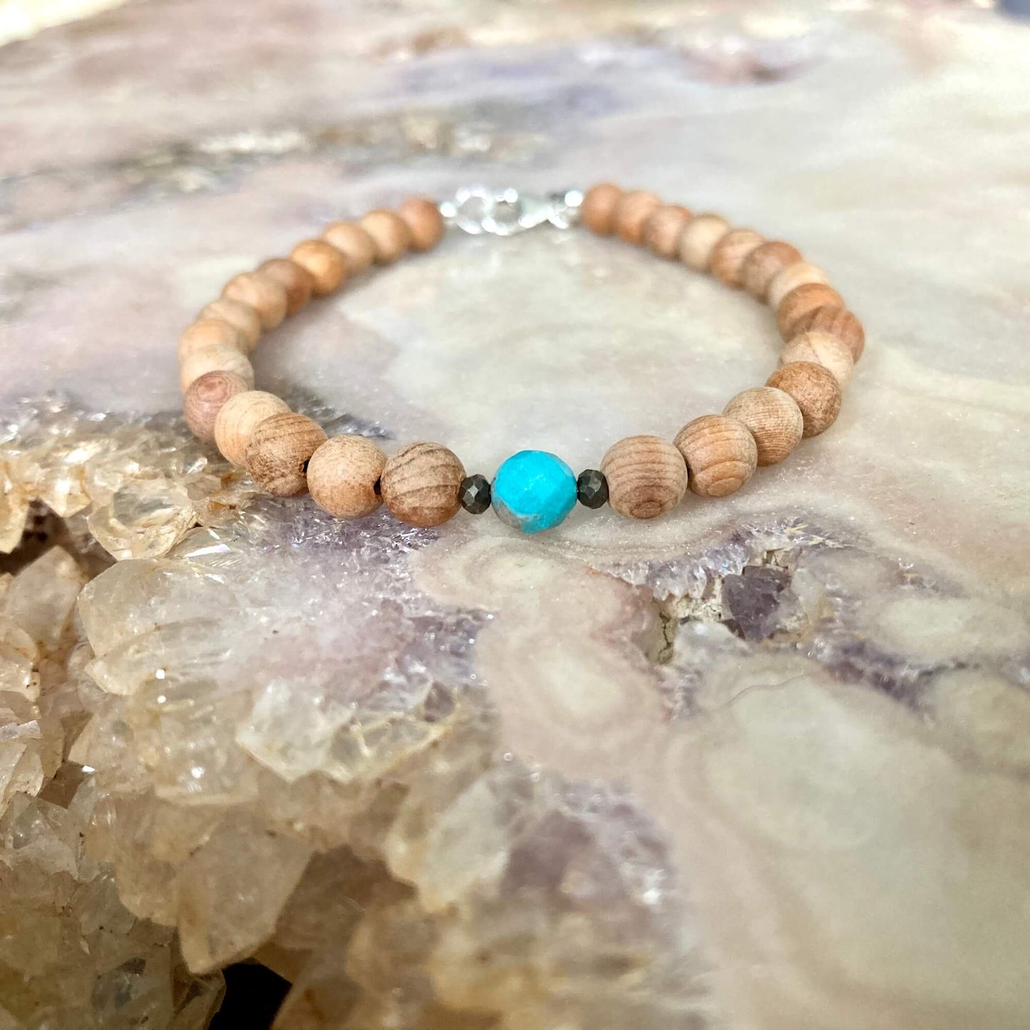 Turquoise mens healing bracelet