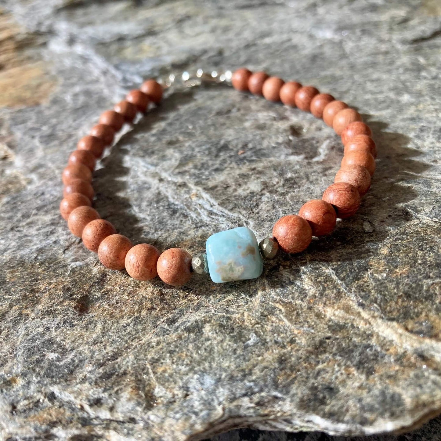 Big Kahuna - Larimar Mens Healing Crystal Bracelet