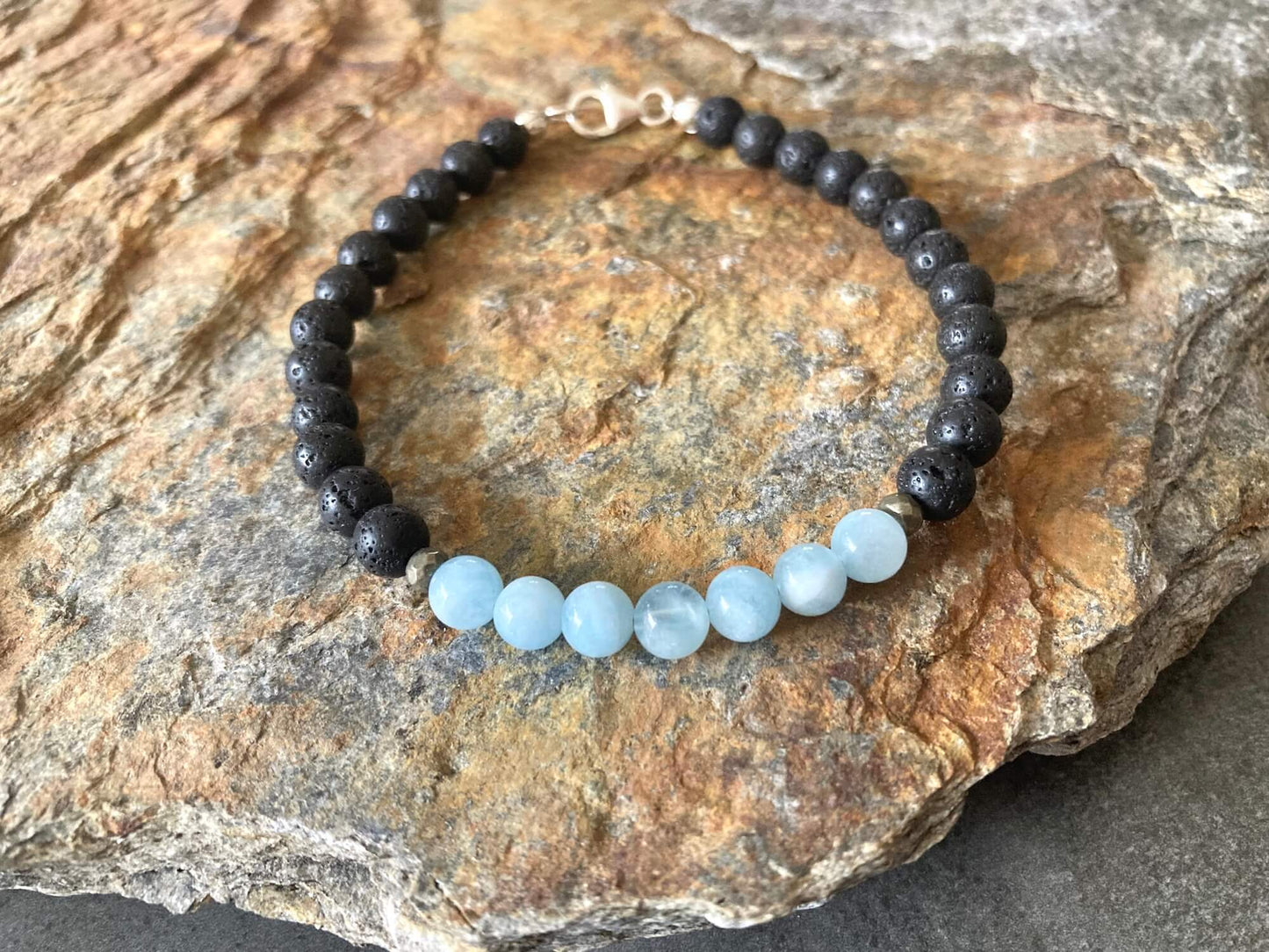 Courage - Aquamarine Mens Diffuser Bracelet by Mana for Men