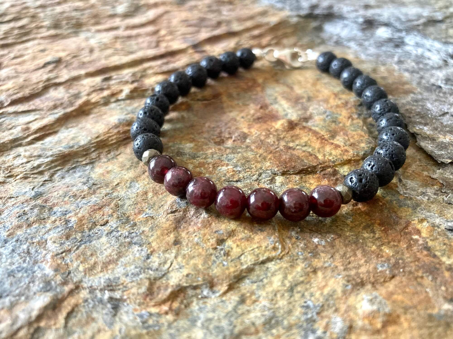 Garnet Mens Bracelet for Prosperity by Mana for Men