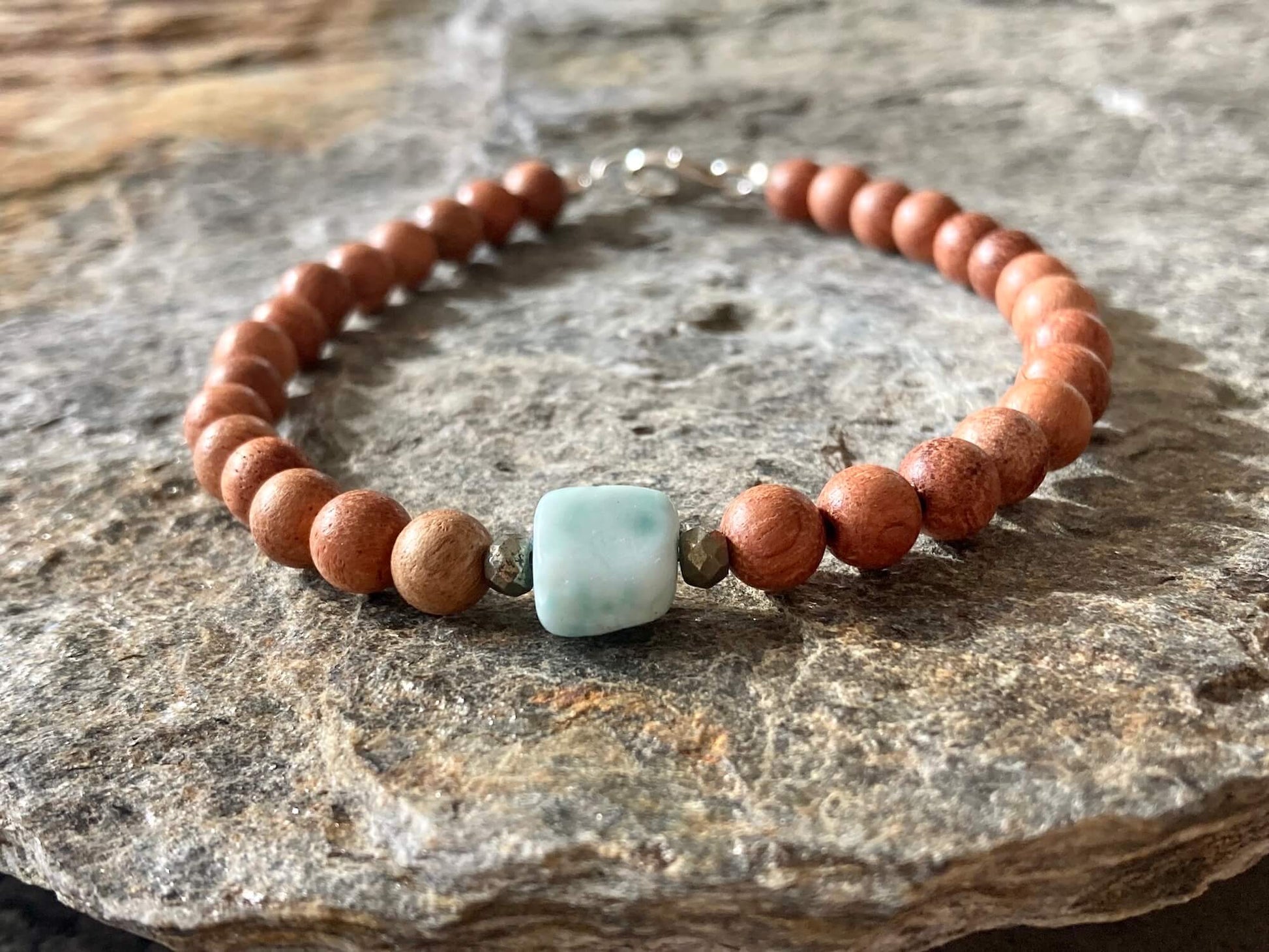 Larimar Mens Crystal Bracelet "Big Kahuna"