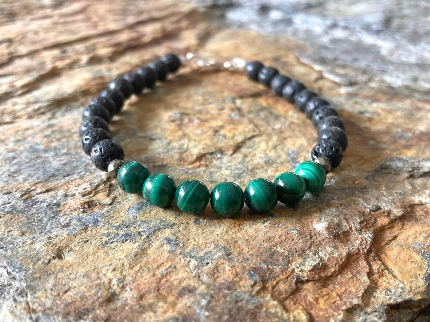 Malachite Mens Bracelet for Manifestation