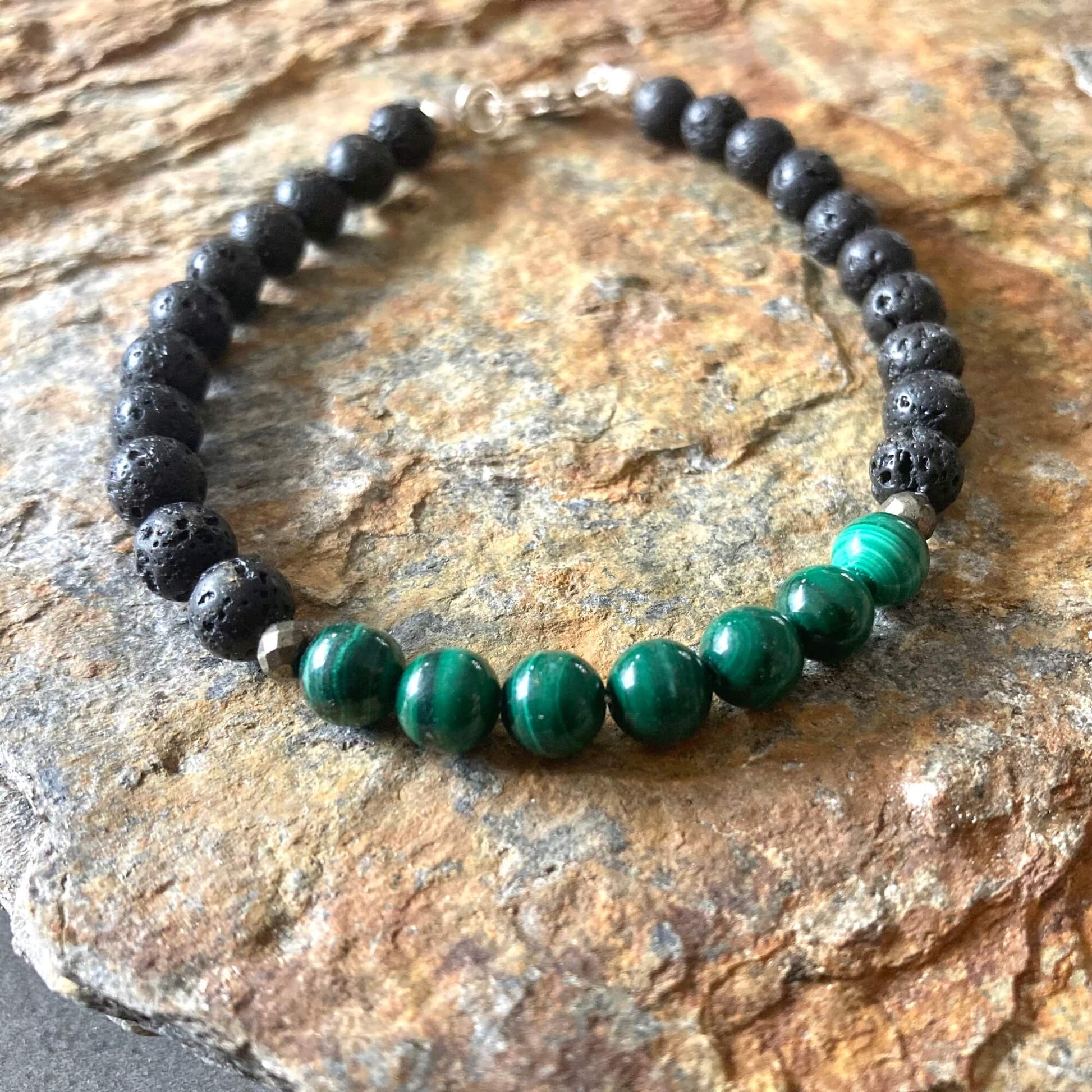 Manifestation - Malachite Mens Diffuser Bracelet