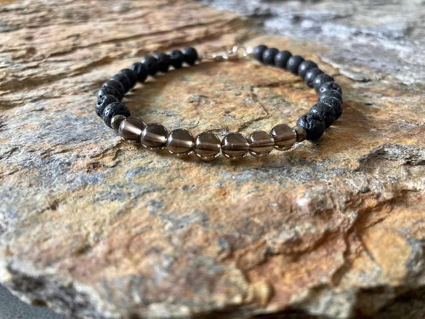 Smoky Quartz Mens Bracelet for Self Assurance by Mana For Men